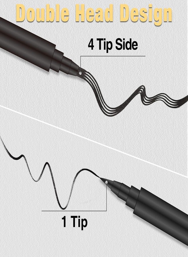 MISICH Beard Pencil Filler Kit - 4 Tip Pen and Brush for Men, Facial Hair Enhancer and Mustache Shaper (2 Black Pens) - Image 2